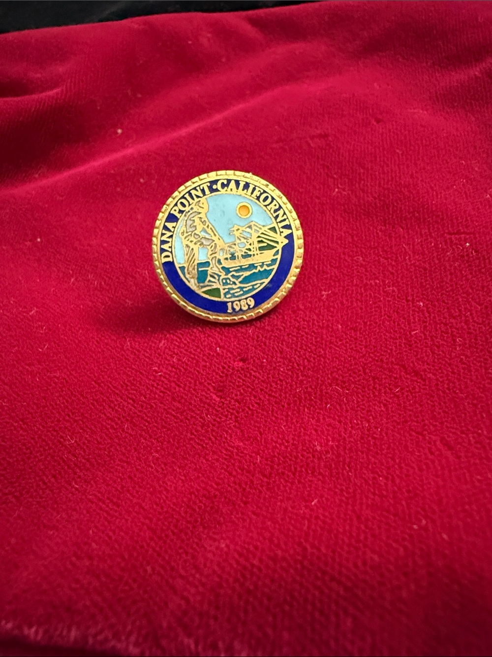 Dana Point California Enamel Lapel Pin - Blue and Gold